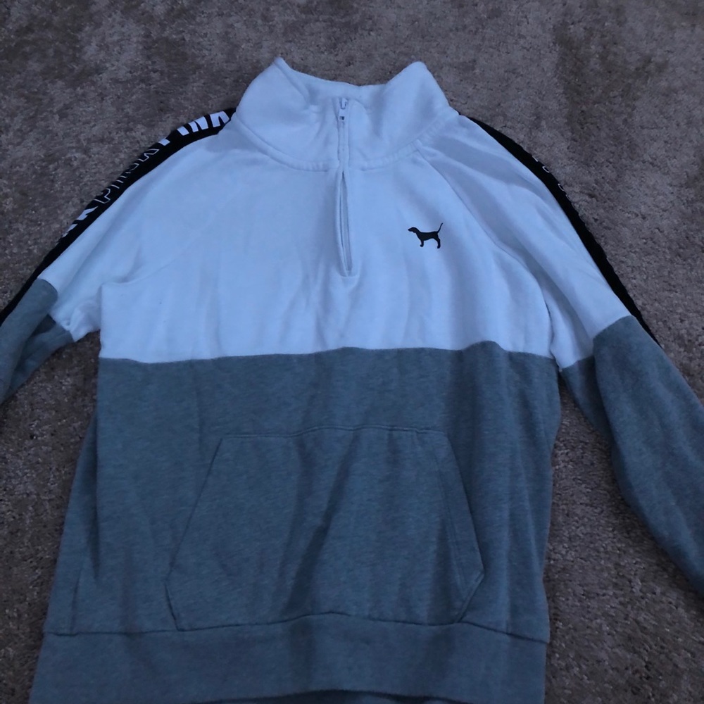 pink quarter zip